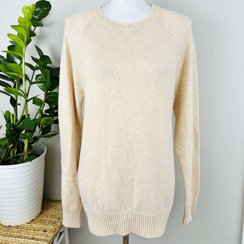 J. Crew Heritage Collection Cream Lambswool Blend Super Soft Cozy Sweater Medium